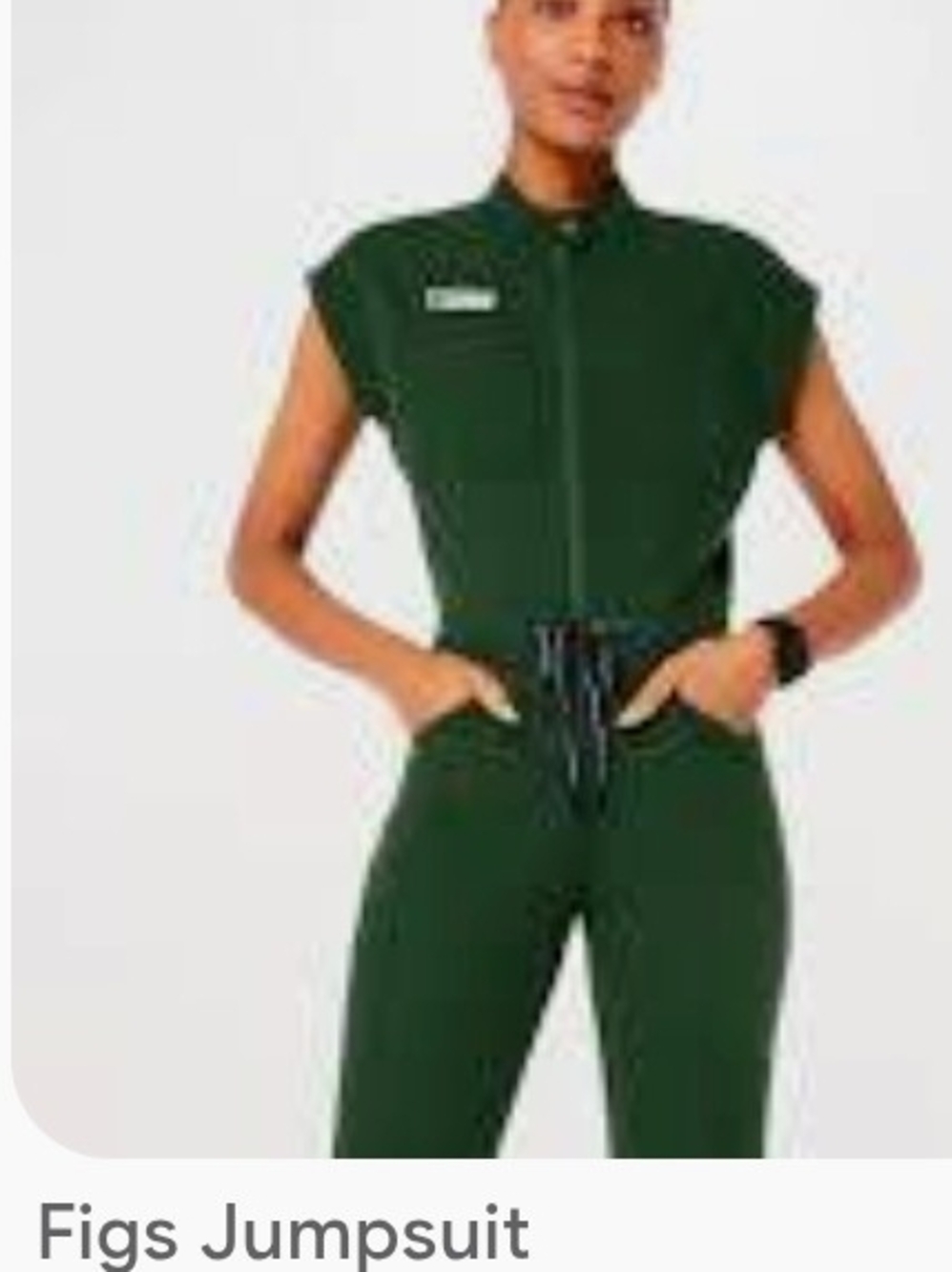 Figs Dark Green Women's Utility Jumpsuit